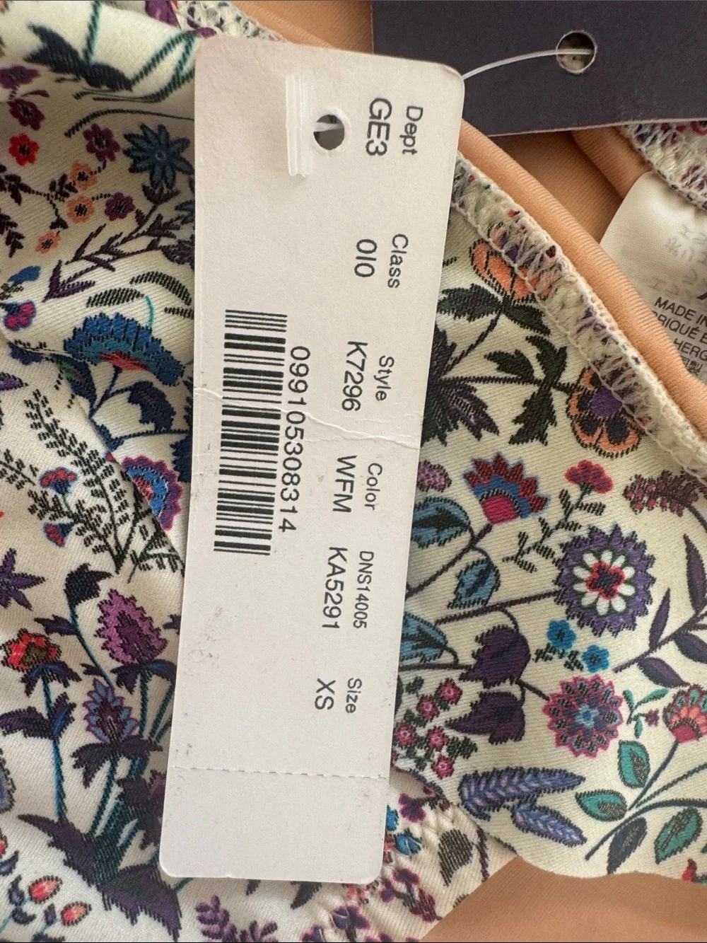 J. Crew Floral Liberty Print Bikini Bottoms XS NWT